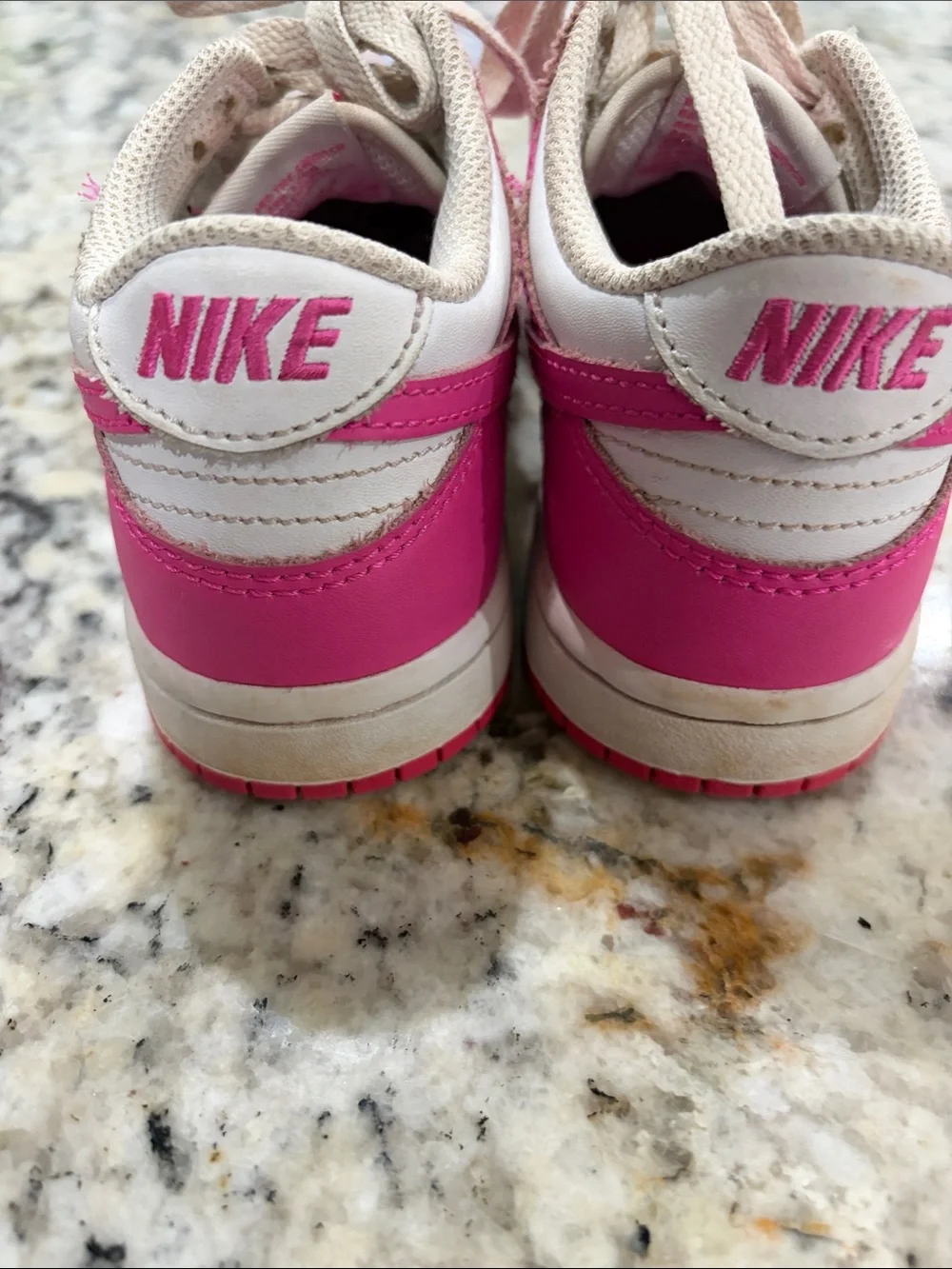 Nike Sz13 Kids Dunk Low-Top Sneakers in Hot Pink and White